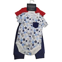 3 Pack Body Bodysuit o Bebecrece Tommy Hilfiger niño Azul/Rojo